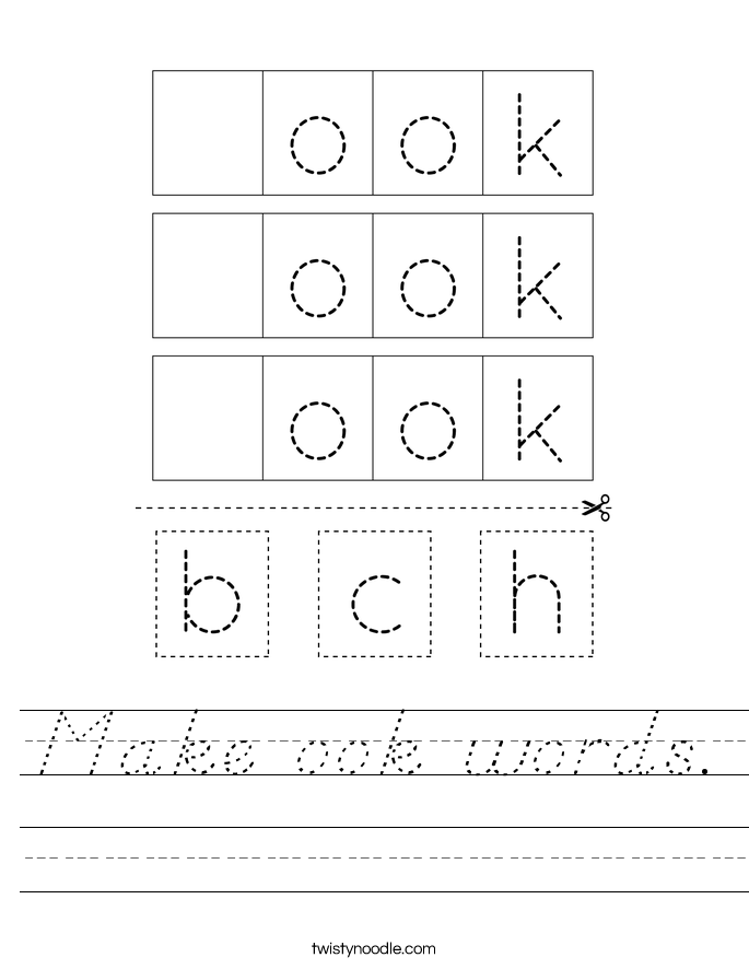 Make ook words. Worksheet