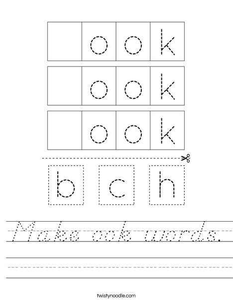 Make ook words Worksheet