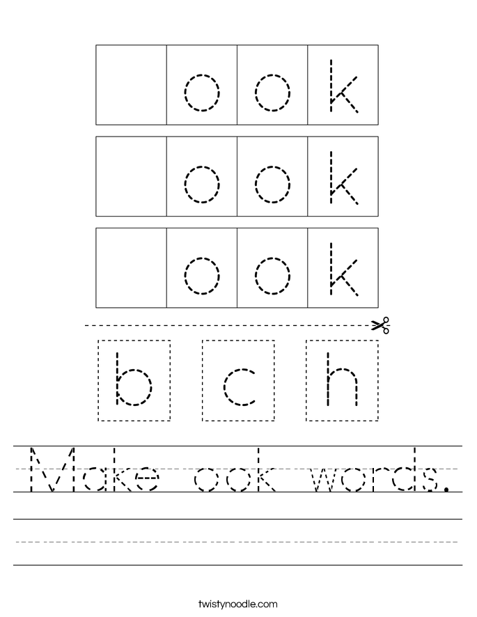 Make ook words. Worksheet