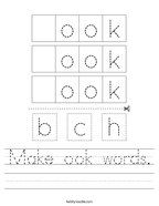 Make ook words Handwriting Sheet