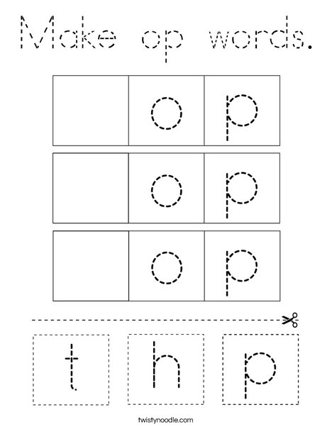 Make op words. Coloring Page