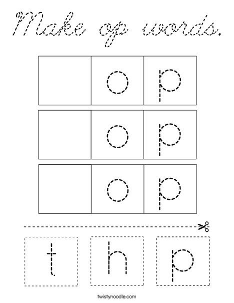Make op words. Coloring Page