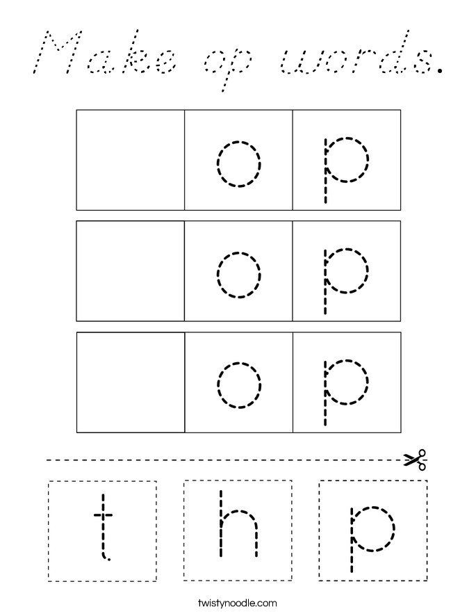 Make op words. Coloring Page