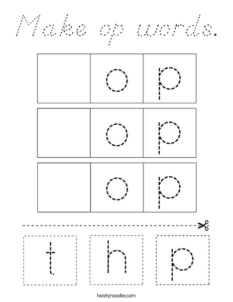 Make op words. Coloring Page