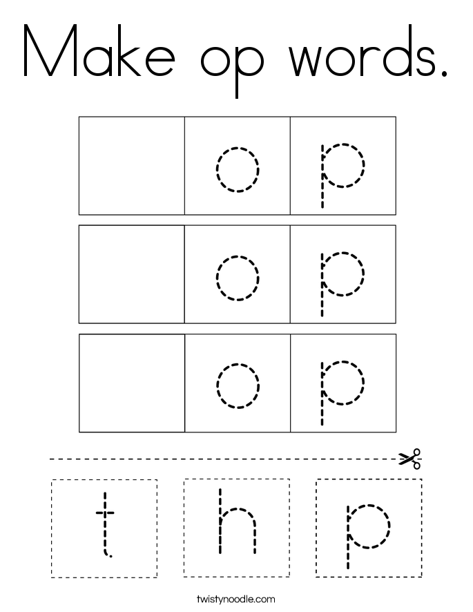 Make op words. Coloring Page