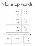 Make op words. Coloring Page