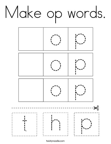 Make op words. Coloring Page