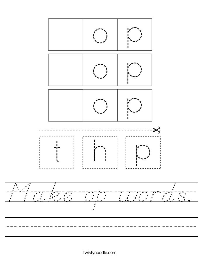 Make op words. Worksheet