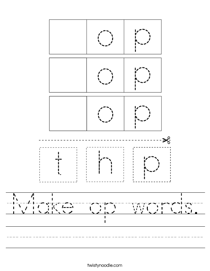 Make op words. Worksheet