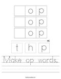 Make op words. Worksheet