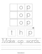 Make op words Handwriting Sheet