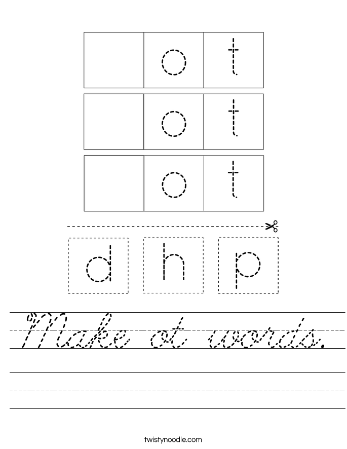 Make ot words. Worksheet