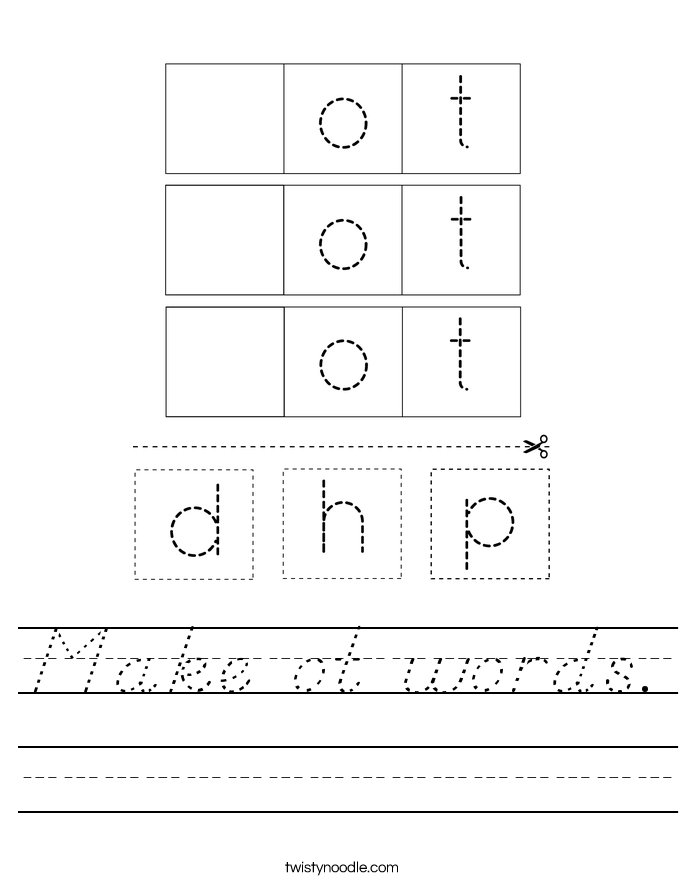 Make ot words. Worksheet