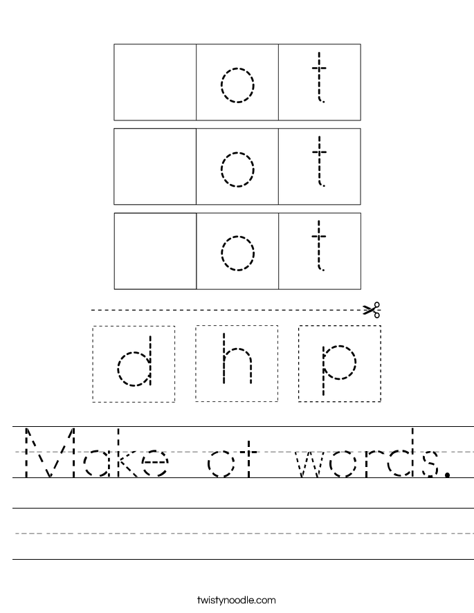 Make ot words. Worksheet