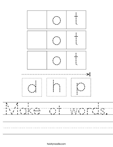 Make ot words. Worksheet