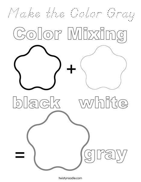 Make the Color Gray Coloring Page