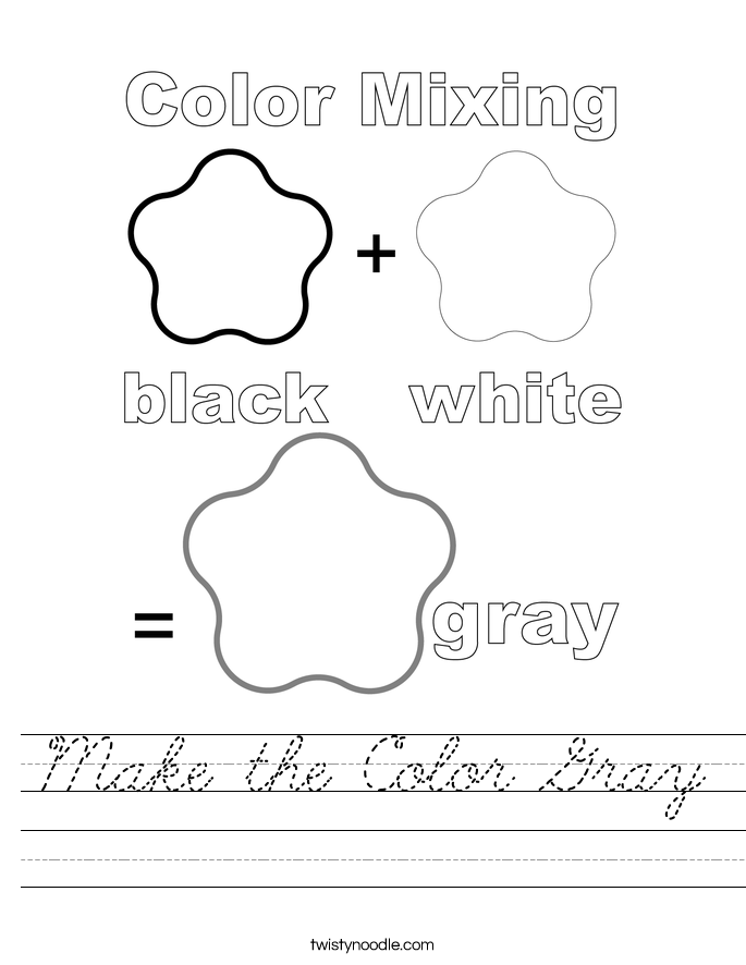 Make the Color Gray Worksheet