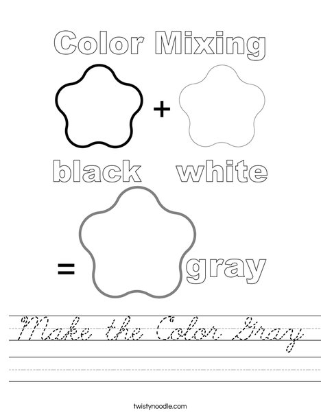 Make the Color Gray Worksheet