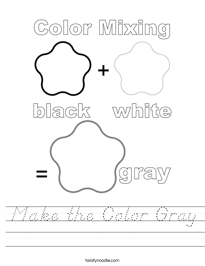Make the Color Gray Worksheet