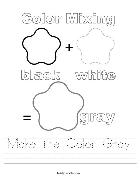 Make the Color Gray Worksheet