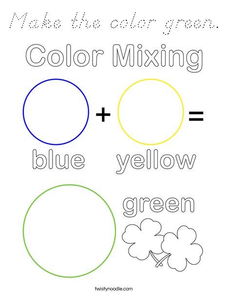 Make the color green. Coloring Page