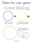 Make the color green Coloring Page