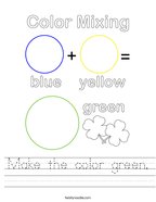 Make the color green Handwriting Sheet