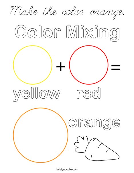 Make the color orange. Coloring Page