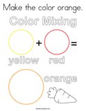 Make the color orange Coloring Page