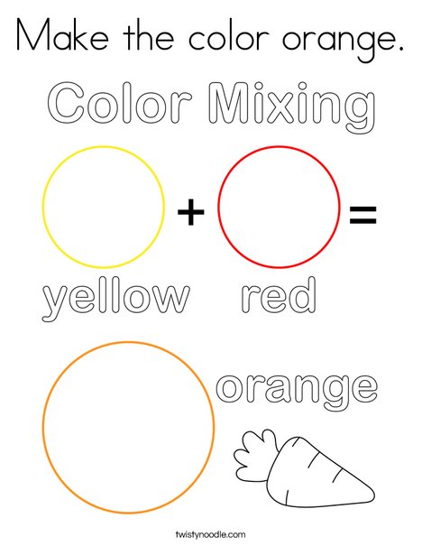 Make the color orange. Coloring Page
