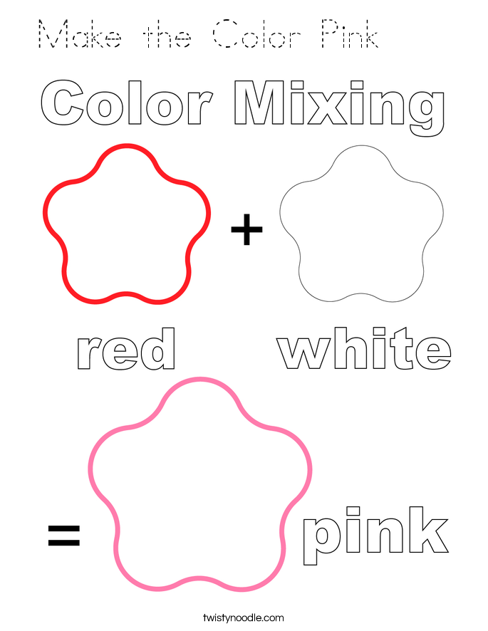 Make the Color Pink     Coloring Page