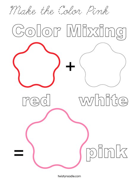 Make the Color Pink Coloring Page