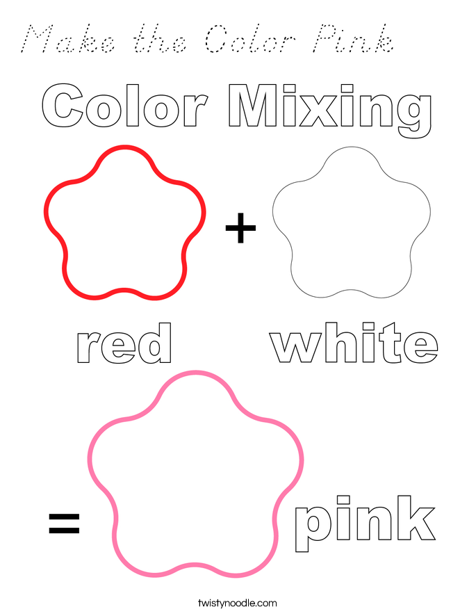 Make the Color Pink     Coloring Page