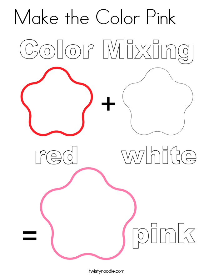 Make the Color Pink     Coloring Page