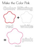 Make the Color Pink     Coloring Page