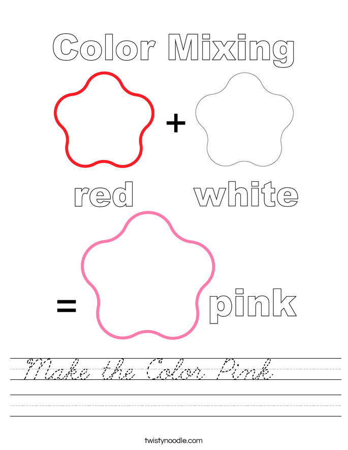 Make the Color Pink     Worksheet