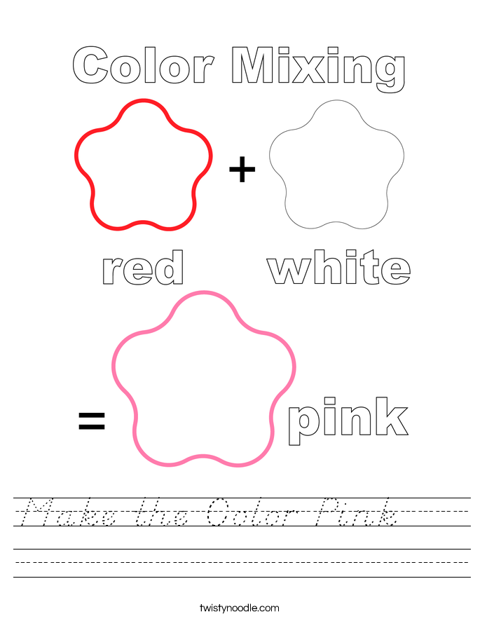 Make the Color Pink     Worksheet
