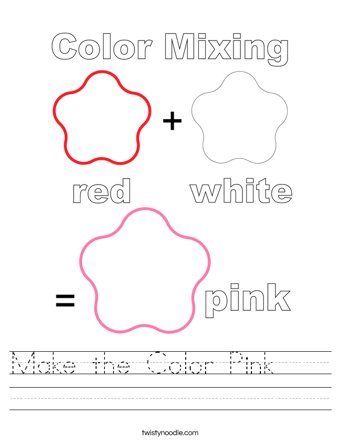 Make the Color Pink     Worksheet