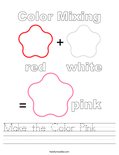 Make the Color Pink     Worksheet
