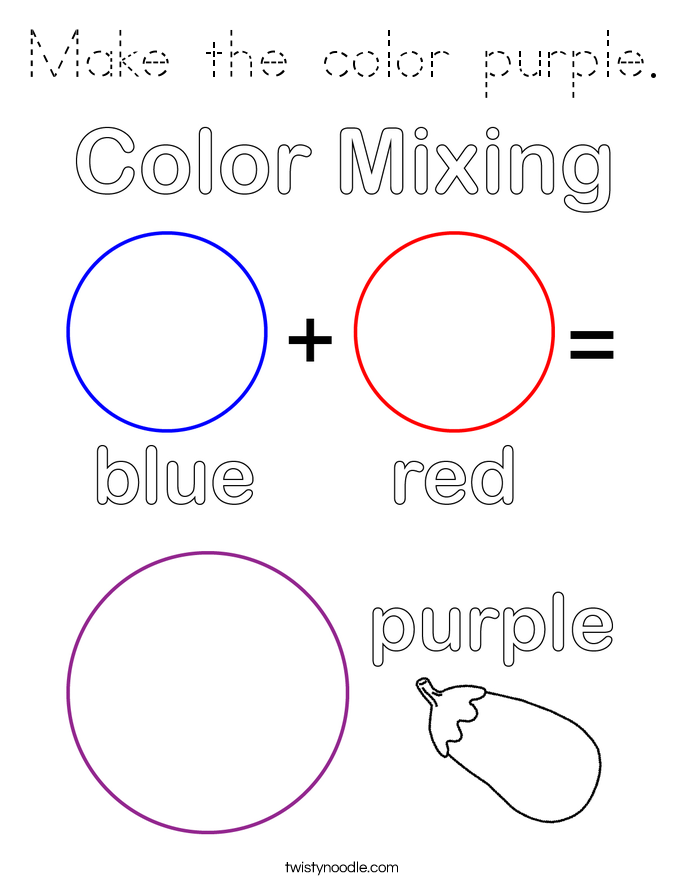 Make the color purple. Coloring Page