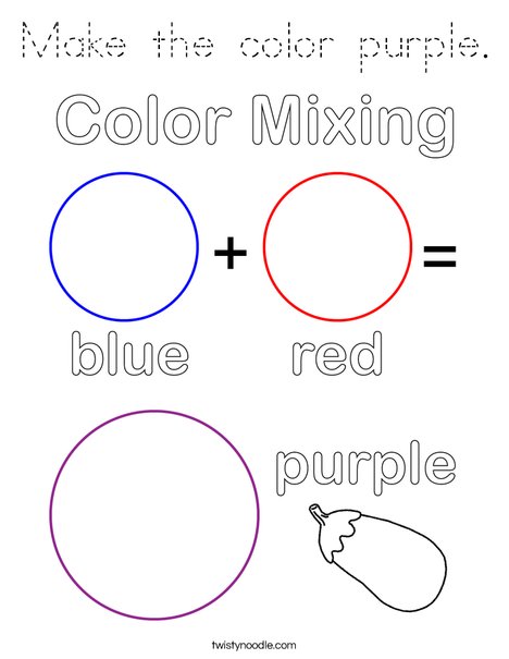 Make the color purple. Coloring Page
