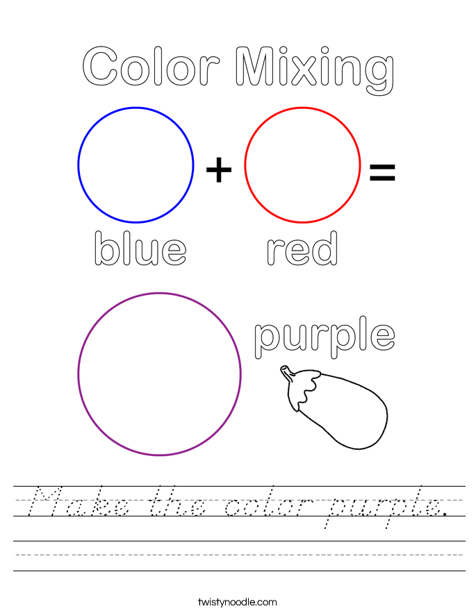 Make the color purple. Worksheet