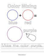 Make the color purple Handwriting Sheet