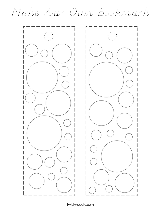 Make Your Own Bookmark Coloring Page - D'Nealian - Twisty Noodle