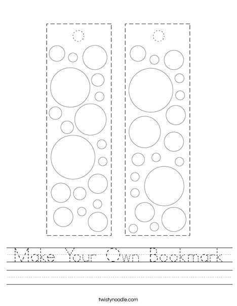 Make Your Own Bookmark Worksheet