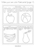 Make your own color flashcards (page 1). Coloring Page