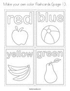 Make your own color flashcards (page 1) Coloring Page