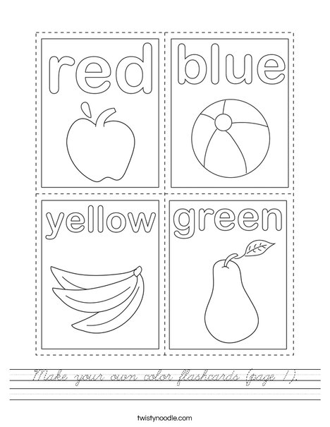 Make your own color flashcards (page 1). Worksheet