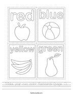 Make your own color flashcards (page 1) Handwriting Sheet