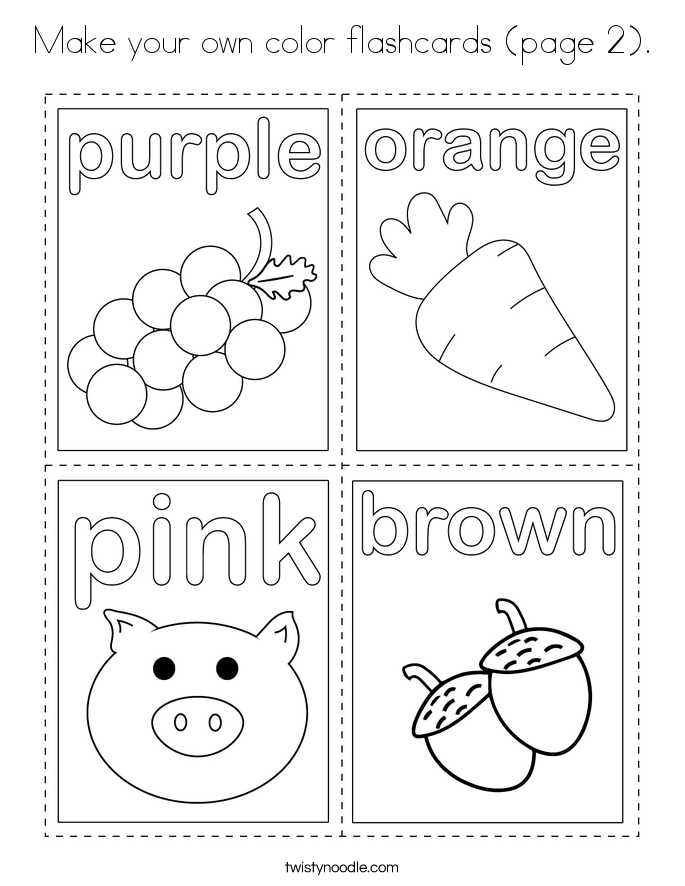 Make your own color flashcards (page 2). Coloring Page
